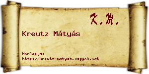 Kreutz Mátyás névjegykártya
